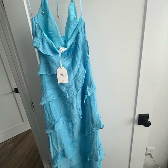 Billy J Blue Ruffle dress - Picture 5 of 5